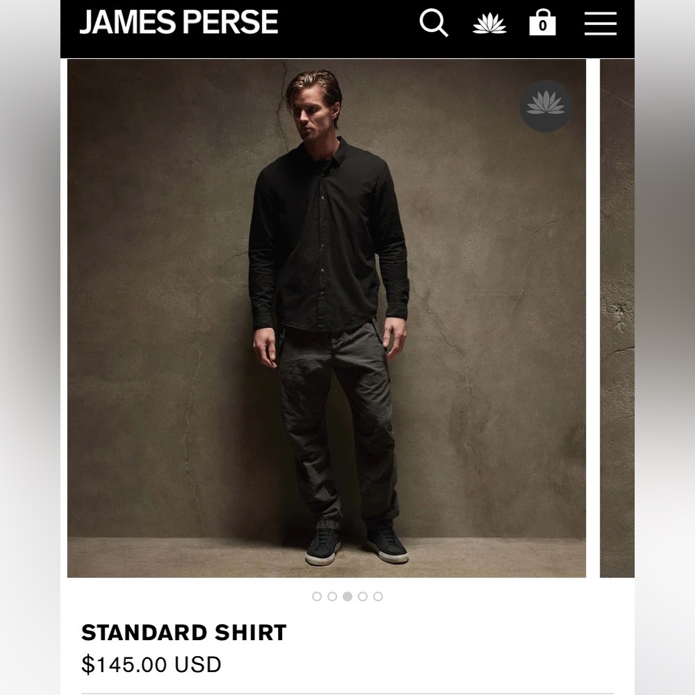 New James Peres black shirt